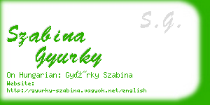 szabina gyurky business card